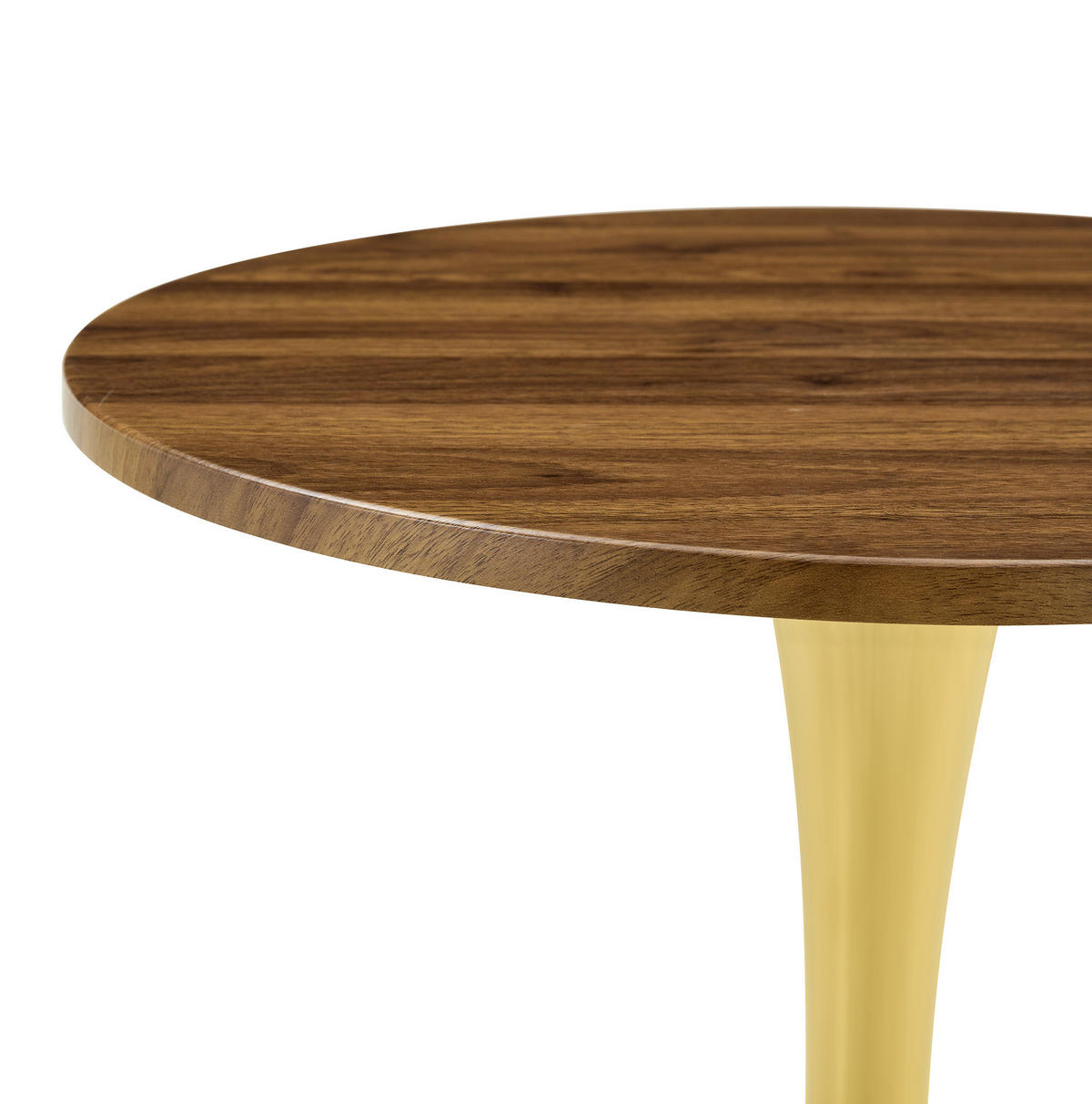 BEISTELLTISCH 60/72 cm in Walnussfarben/Gold mit Metallfuß - Goldfarben, Holzwerkstoff (60/60/72cm) - Flora Grace