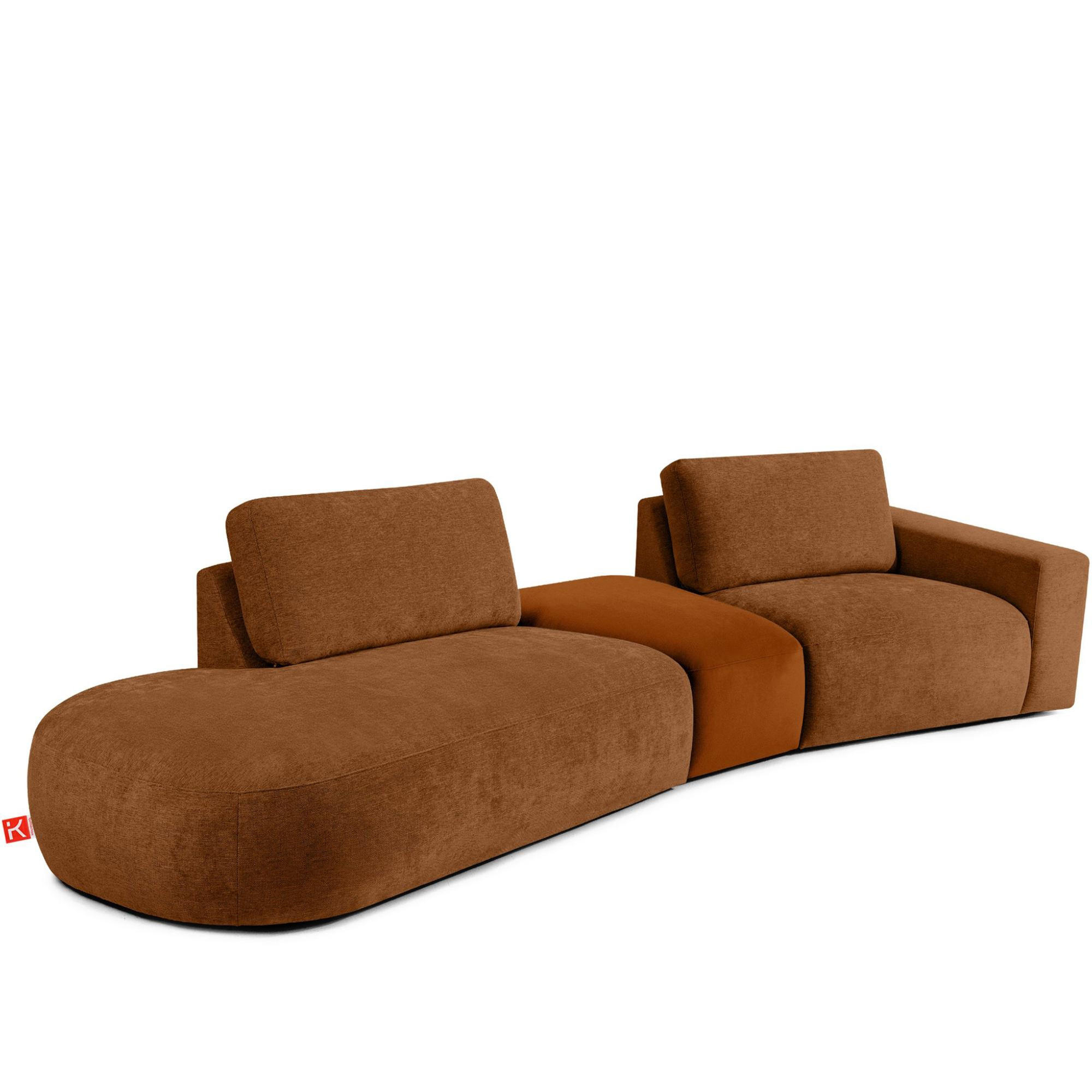 4-SITZER ECKSOFA ZUCCO Chenille links, Kupfer - Kupferfarben, Textil (350/84/105cm) - KONSIMO®