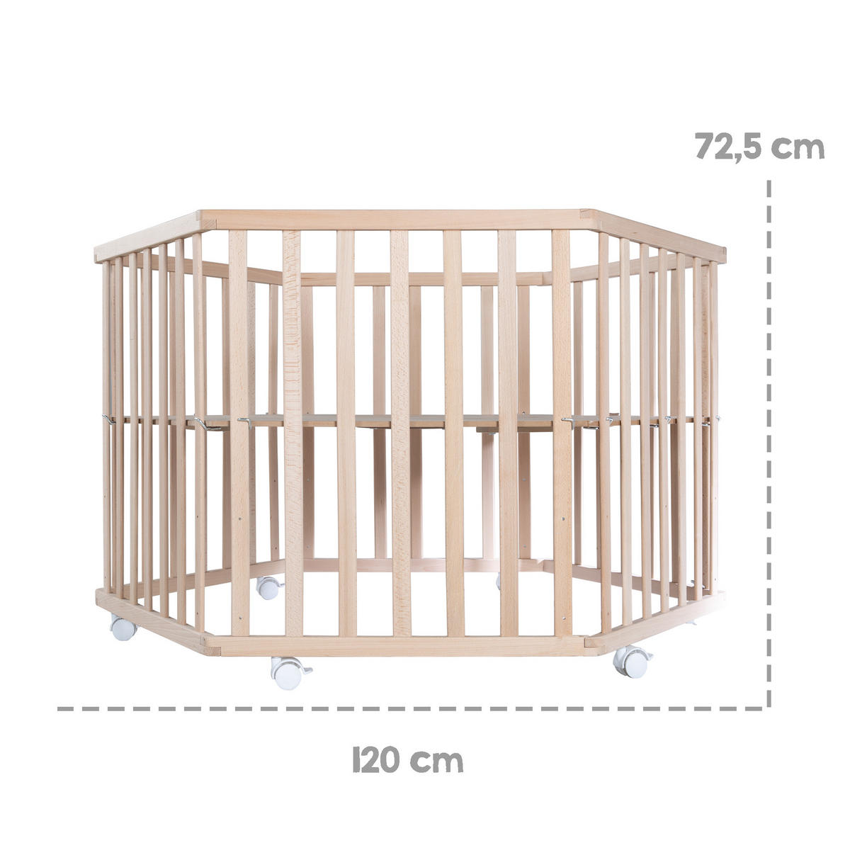 LAUFGITTER 6-eckig, Liebhabär - Naturfarben, Holzwerkstoff (118.5/72.5/103.5cm) - Roba