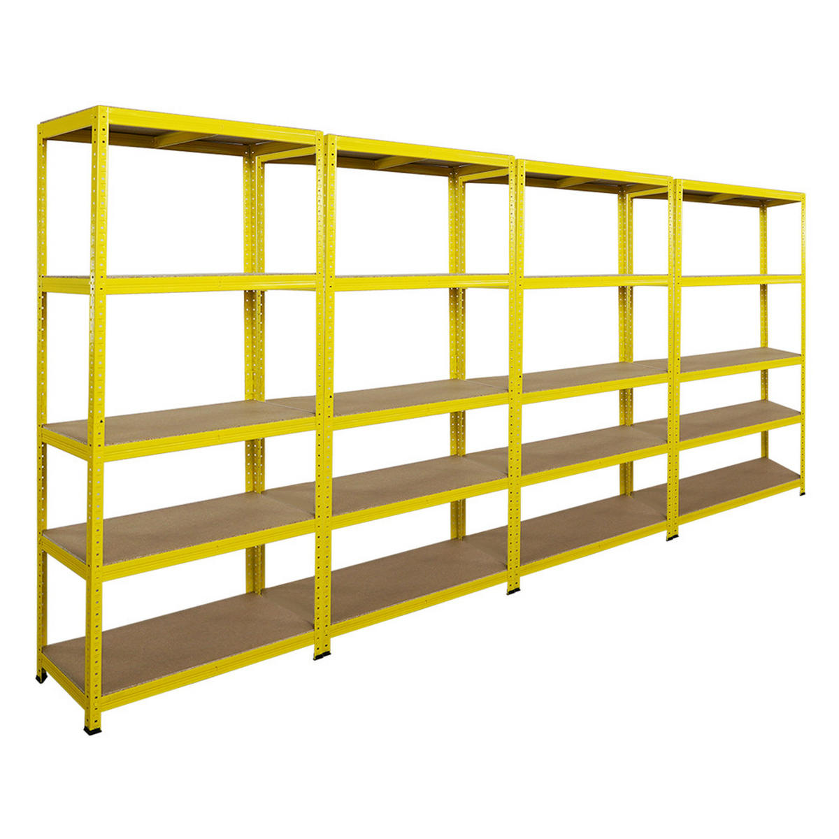 WOHNREGAL 4er YELLOW BEE Set, HxBxT 180x90x40cm, Fachlast 175kg, 5 Ebenen, Gelb - Gelb, Metall (360/180/40cm) - BERLINLODGE