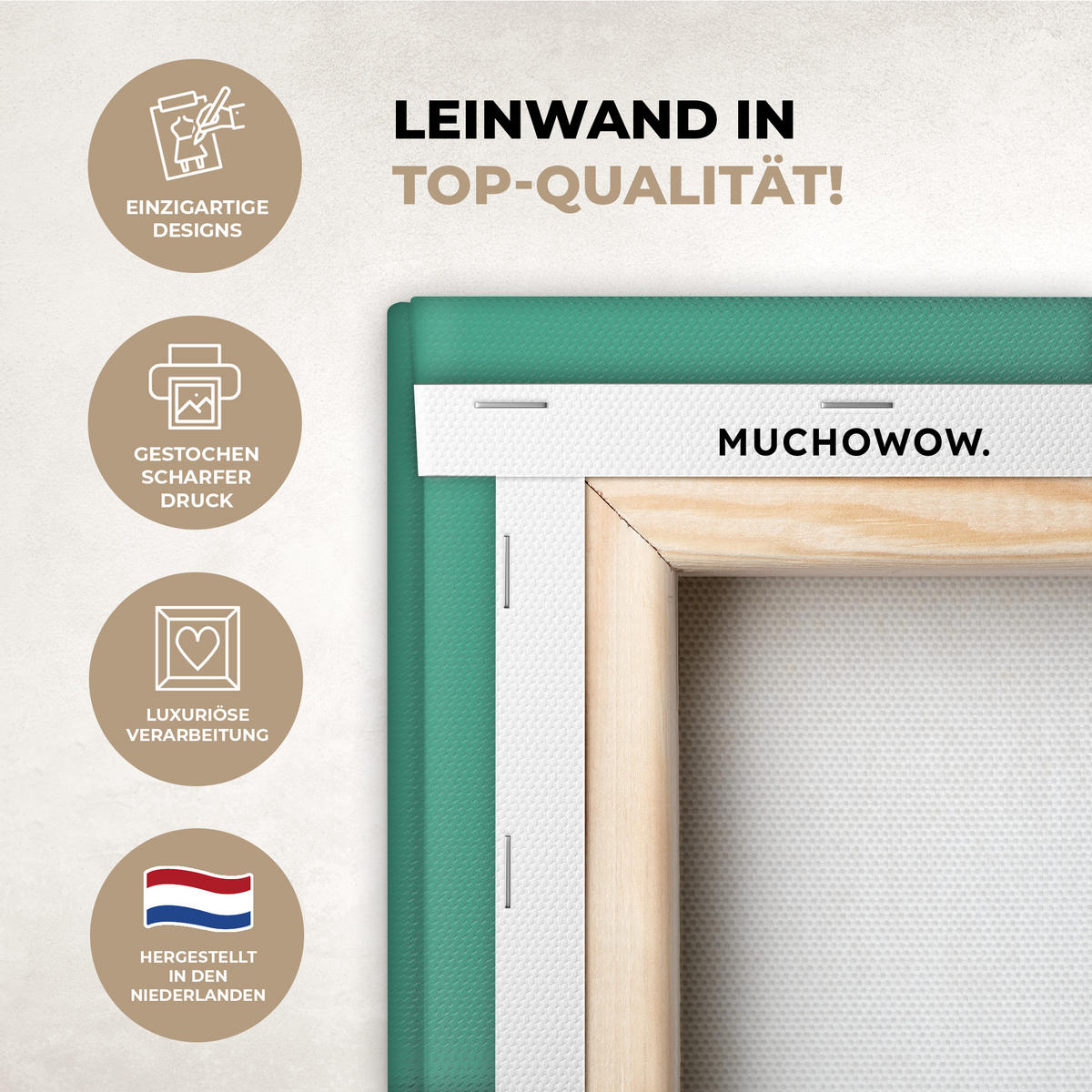 LEINWANDBILD Retro - Junge - Hund - Rot - Grün Wanddeko Schlafzimmer 60x90 cm - Orange, Textil (60/90cm) - MuchoWow