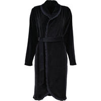 BADEMANTEL DAMEN KURZMANTEL MIT SCHALKRAGEN ARIEL SCHWARZ - 7900 - Schwarz, Textil (Snull) - Vossen