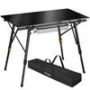 CAMPINGTISCH Tina,90 x 52 x 47 - 70 cm,schwarz - Schwarz, Metall (90/52/70cm) - tectake