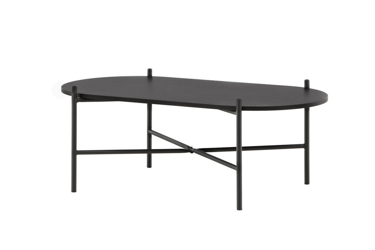 COUCHTISCH PUEBLO Schwarz 60x120x45 cm - Schwarz, Holzwerkstoff (120/60/45cm) - FURNLUX