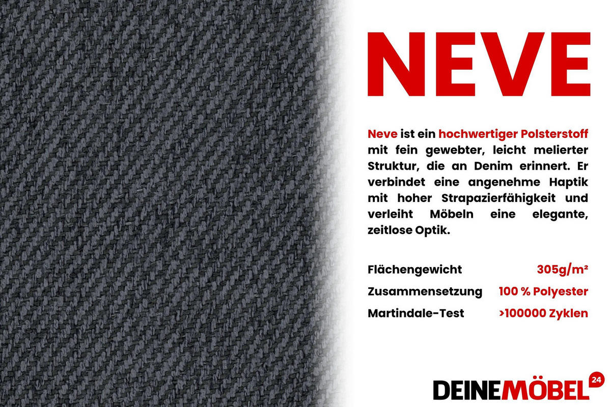 BOXBETT NEVY 90/200 in Stoff Anthrazit H3 links - Anthrazit, Holz/Holzwerkstoff (90/200cm) - Deine Möbel 24