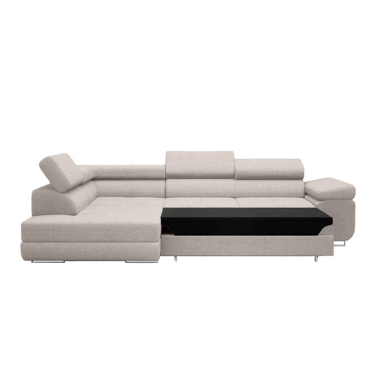 ECKSOFA Warton mit Schlaffunktion, Beige - Beige, Textil (275/202cm) - Fedve