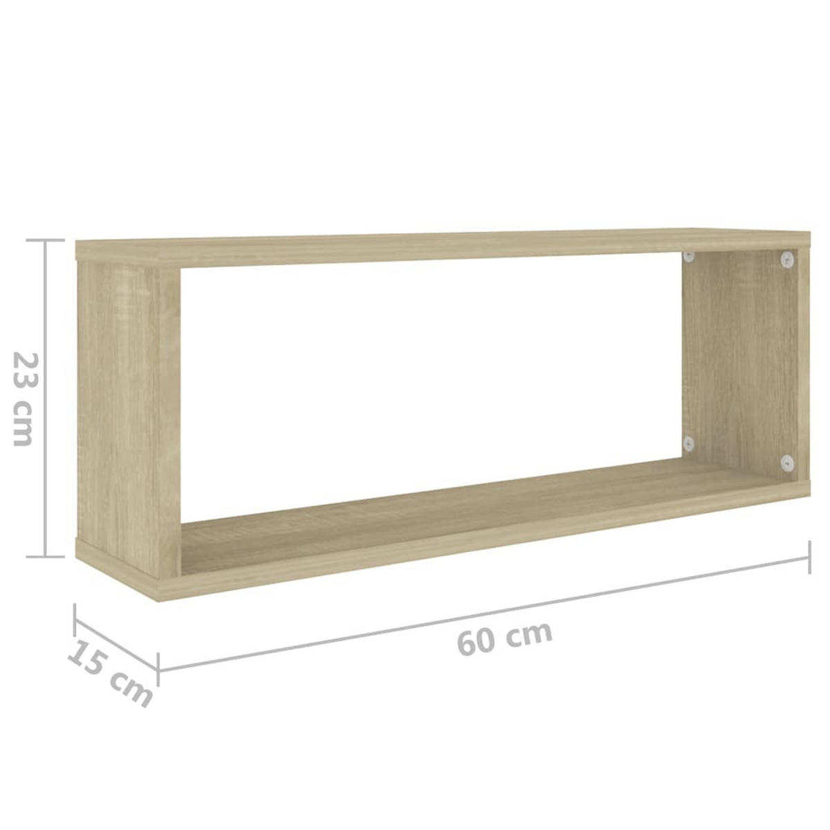 WANDREGALESET 6-tlg. 60/15/23 cm aus Holzwerkstoff Sonoma-Eiche Dekor - Sonoma Eiche, Holz (60/23/15cm) - vidaXL