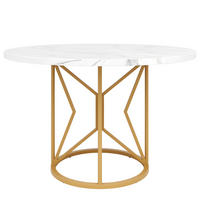 ESSTISCH Marmoroptik Weiß/Goldfarben 100/100/76 cm - Goldfarben, Holz (100/100/76cm) - PANGIVO
