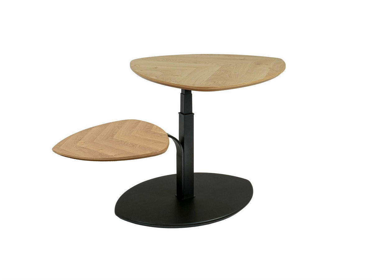 COUCHTISCH höhenverstellbar Coral 110x47x70 Echtholz Wildeiche/Schwarz - Wildeiche/Schwarz, Holz (110/70/70cm) - 58aufmkessel