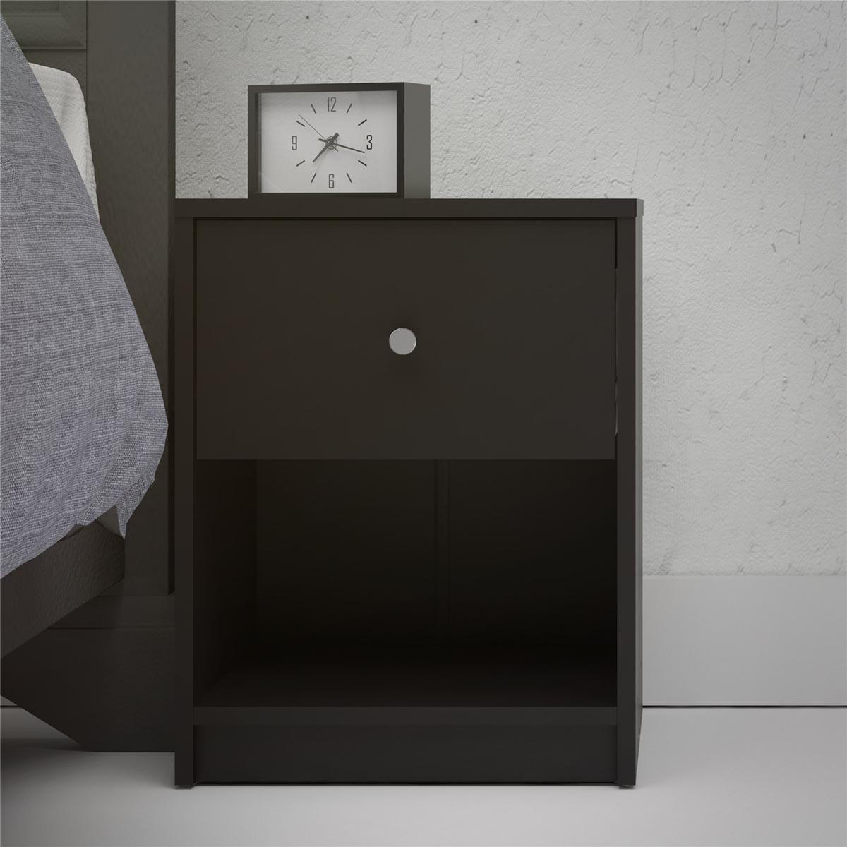NACHTSCHRANK schwarz - Schwarz, Holzwerkstoff (38/48/30cm) - ebuy24