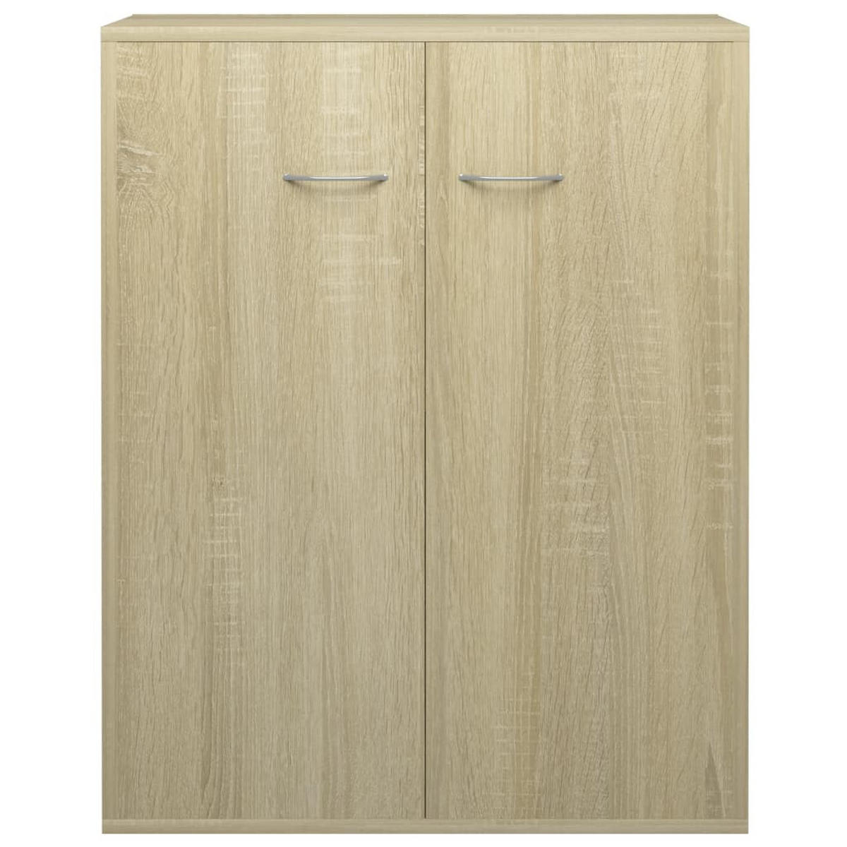SIDEBOARD mit 2 Türen 60/30/75 cm aus Holzwerkstoff Sonoma-Eiche Dekor - Silberfarben/Sonoma Eiche, Holz/Metall (60/75/30cm) - vidaXL