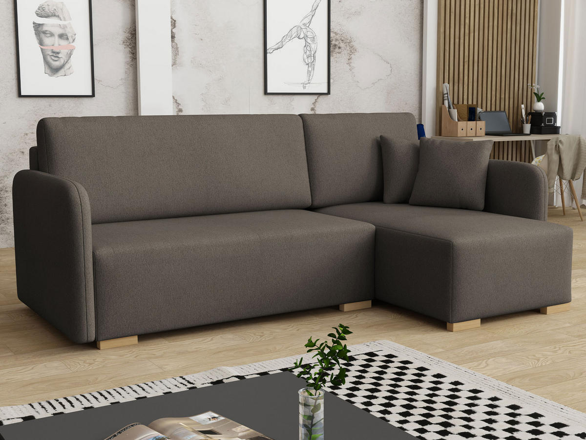 ECKSOFA Como L - Naturfarben/Braun, Holz/Textil (220/140cm) - MIRJAN24