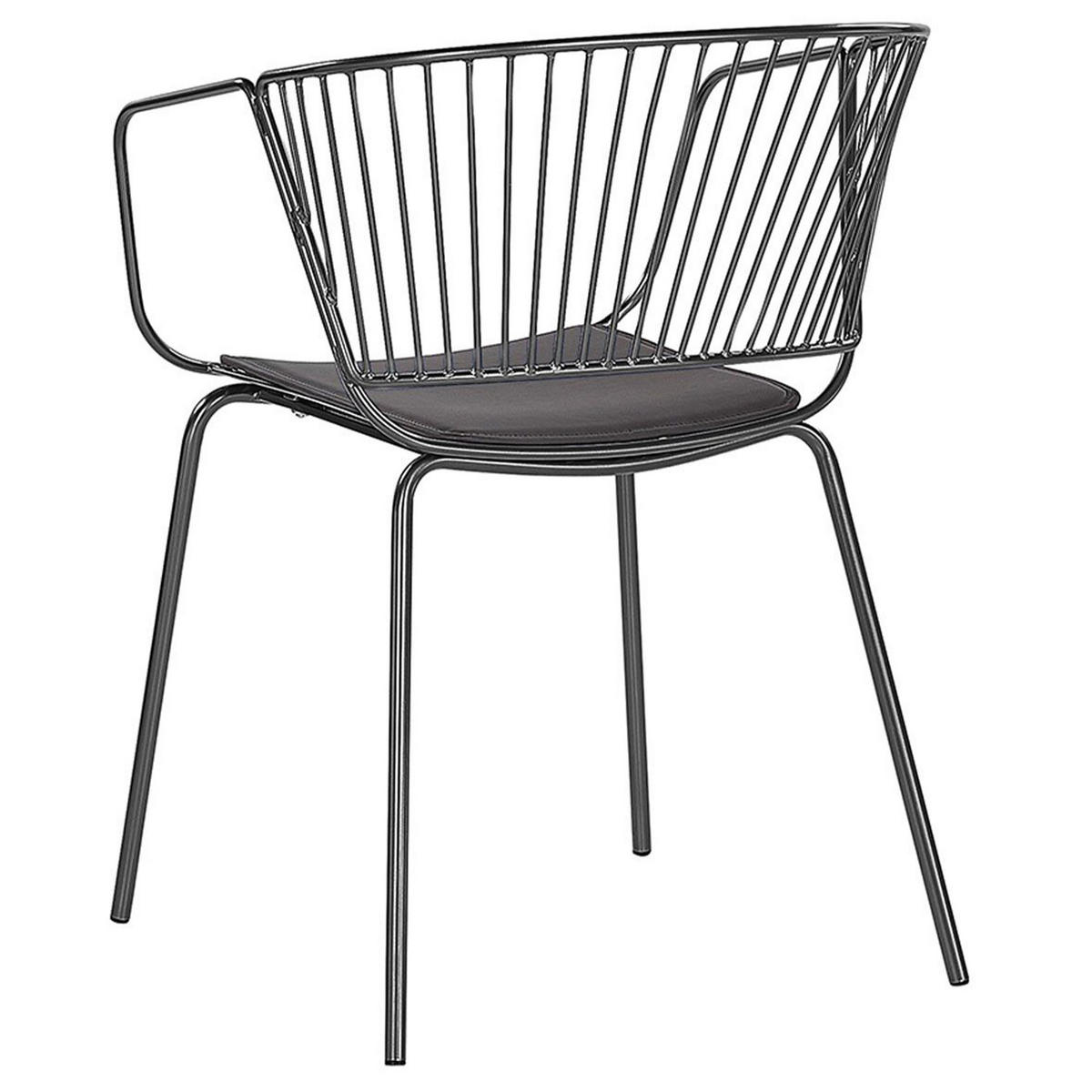 METALLSTUHL 2er-Set Schwarz Rigby - Schwarz, Textil/Metall (54/77/49cm) - Beliani