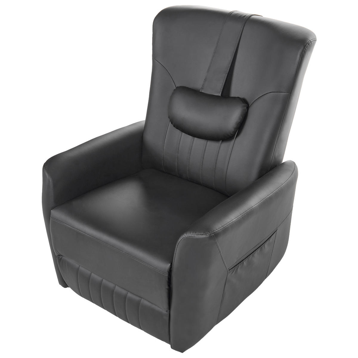 SCHAUKEL-FERNSEHSESSEL drehbar Kunstleder Schwarz Rea - Schwarz, Kunststoff/Metall (85/102/107cm) - Beliani