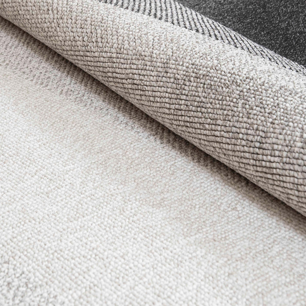TEPPICH Lora PE13A Mazovia 80x150cm Anthrazit Grau Gestreift Kurzflor - Anthrazit, Textil (80/150cm) - Mazovia