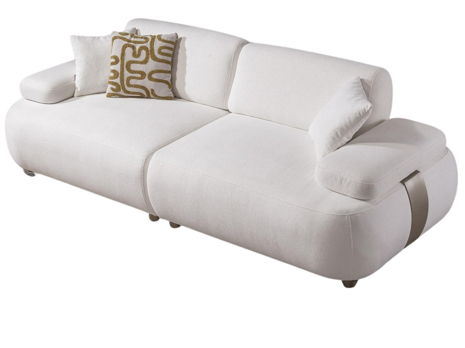 SOFA Chelsea 3-Sitzer Webstoff Creme - Beige, Holz/Textil (230/79/110cm) - Villa Möbel