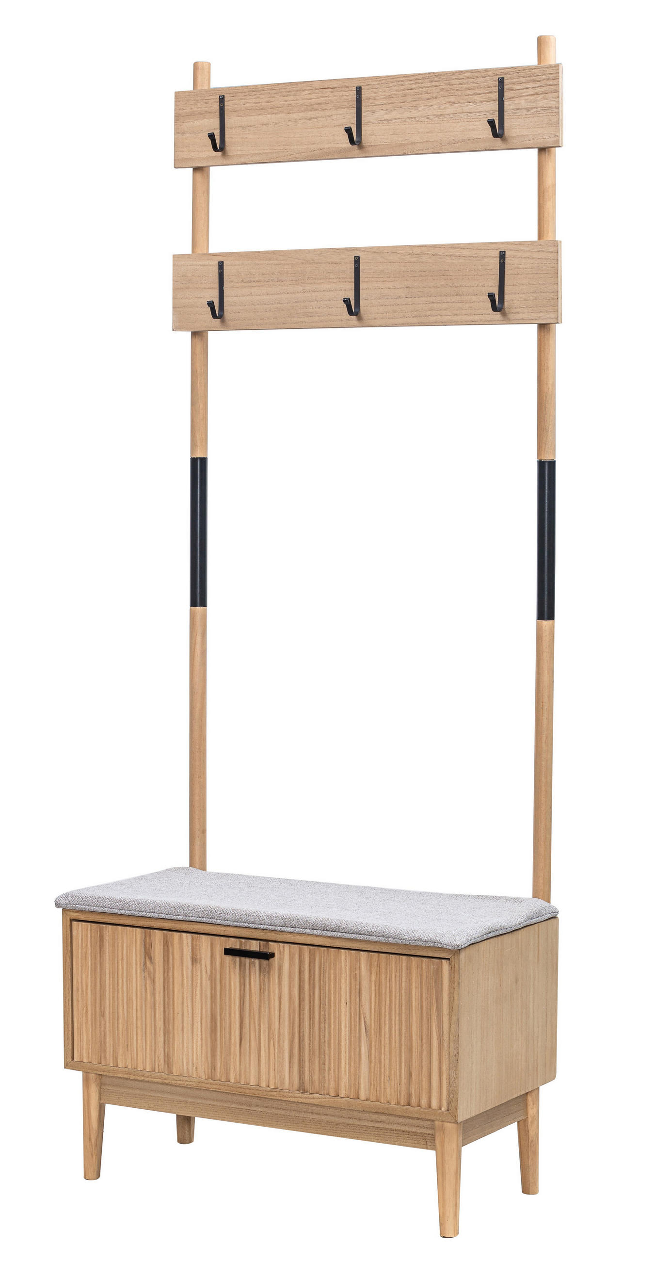 Nordlys Garderobe Grau 72x185x35 cm