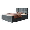 BOXBETT ROMA mit 2 Bettkästen, 160x200, Farbe: Dunkelgrau, Velourstoff, Doppelbett mit Bonell-Matratze - Dunkelgrau, Holz/Kunststoff (160/200cm) - Alpi-Möbel