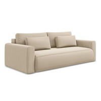 3-SITZER SOFA mit Schlaffunktion Samt Stoff Beige - Beige/Creme, Kunststoff/Textil (238/82/105cm) - Makamii