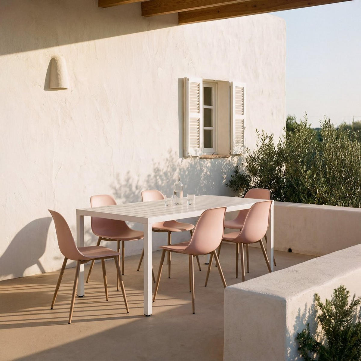 GARTENSTUHL Nina Rosa 45 cm x 80 cm 6er-Set - Pink, Kunststoff (45/80/53cm) - Klast Home