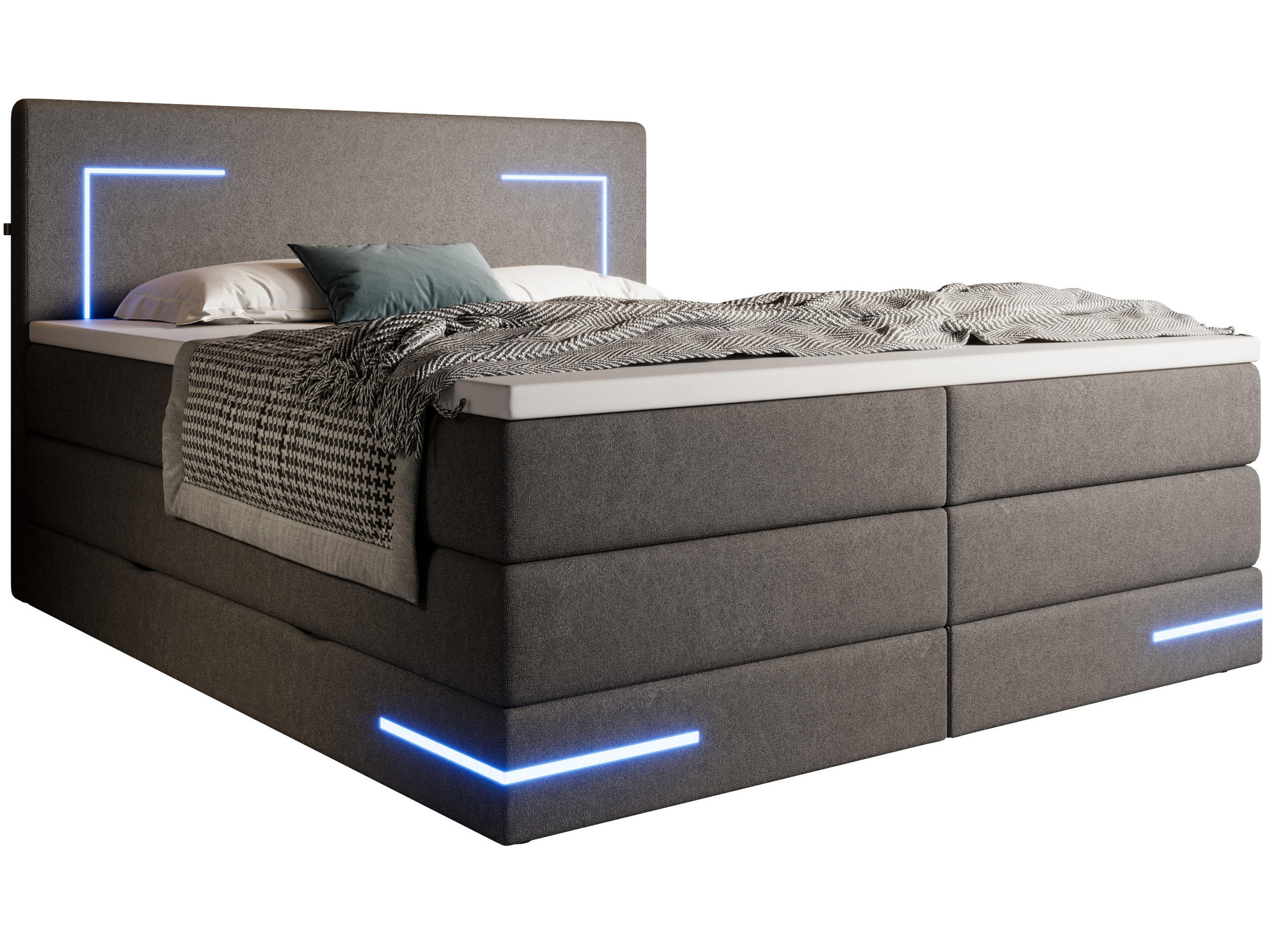 wonello Boxspringbett Anthrazit 180x200 cm