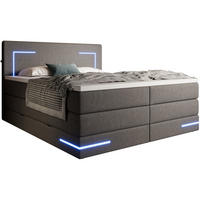 BOXSPRINGBETT Detroit Anthrazit 160/200 cm H2/H3 Stoff - Anthrazit, Textil (160/200cm) - wonello