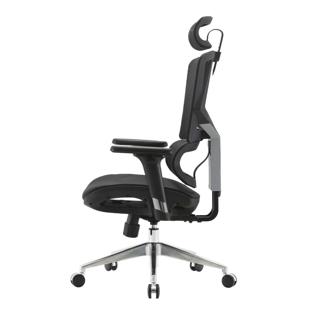 BÜROSTUHL MESH Schwarz - Schwarz, Textil (66/136/95cm) - SIHOO
