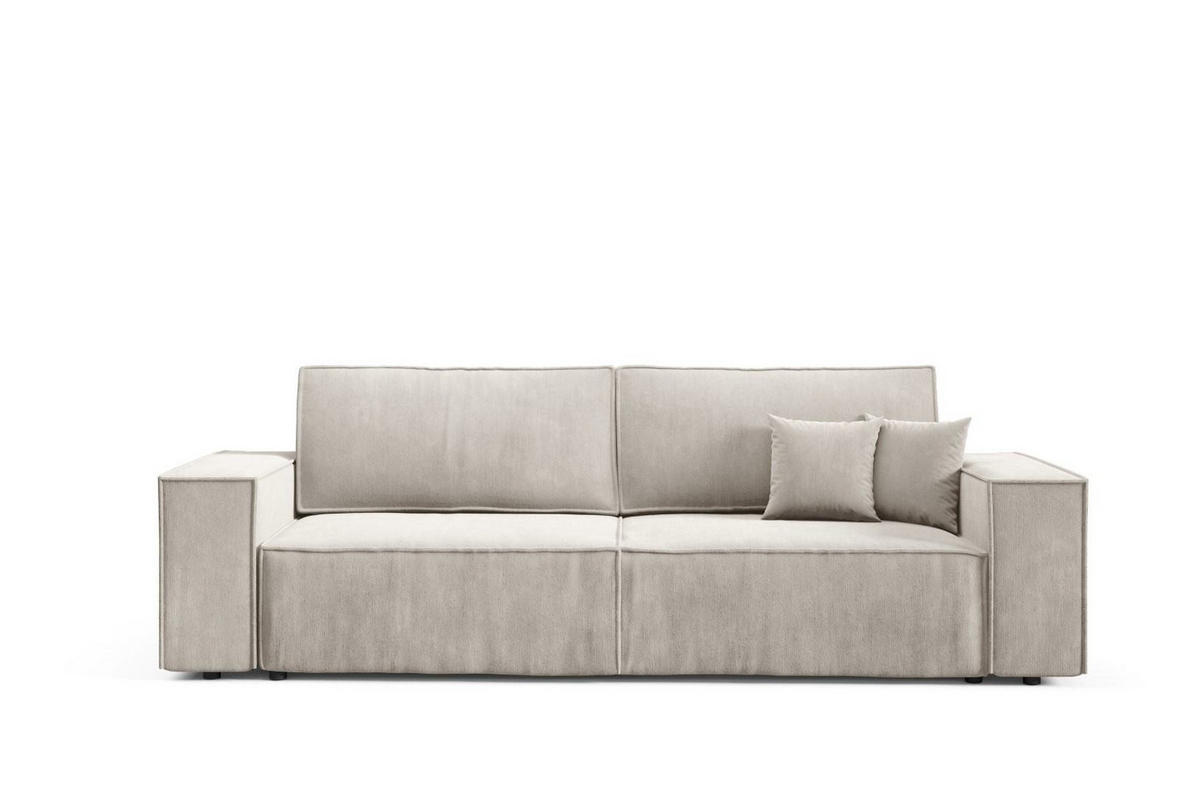 SCHLAFSOFA mit Bettkasten Cremig - Beige, Textil (255/88/102cm) - Furnisell