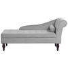 CHAISELONGUE Samtstoff hellgrau mit Bettkasten rechtsseitig Pessac - Grau, Textil (145/72/65cm) - Beliani