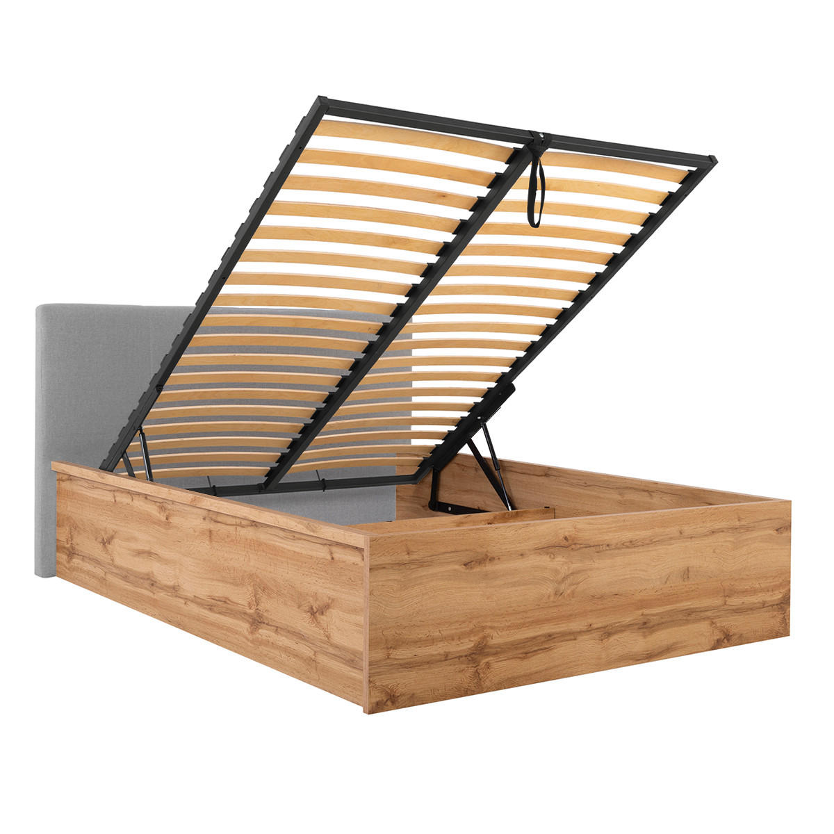 BOXSPRING POSTEL 140/200 Edwin Dřevo a šedá - šedá, kompozitní dřevo (140/200cm) - Petits-meubles