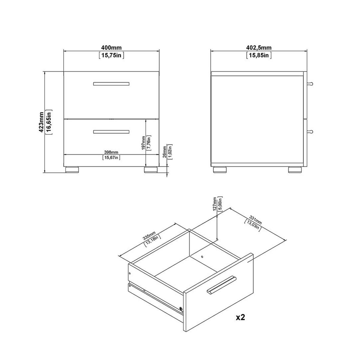 NACHTTISCH, Pepe, Eiche, Holzwerkstoff, 40 x 41 x 43 cm - Eichefarben, Holzwerkstoff (40/43/41cm) - ebuy24