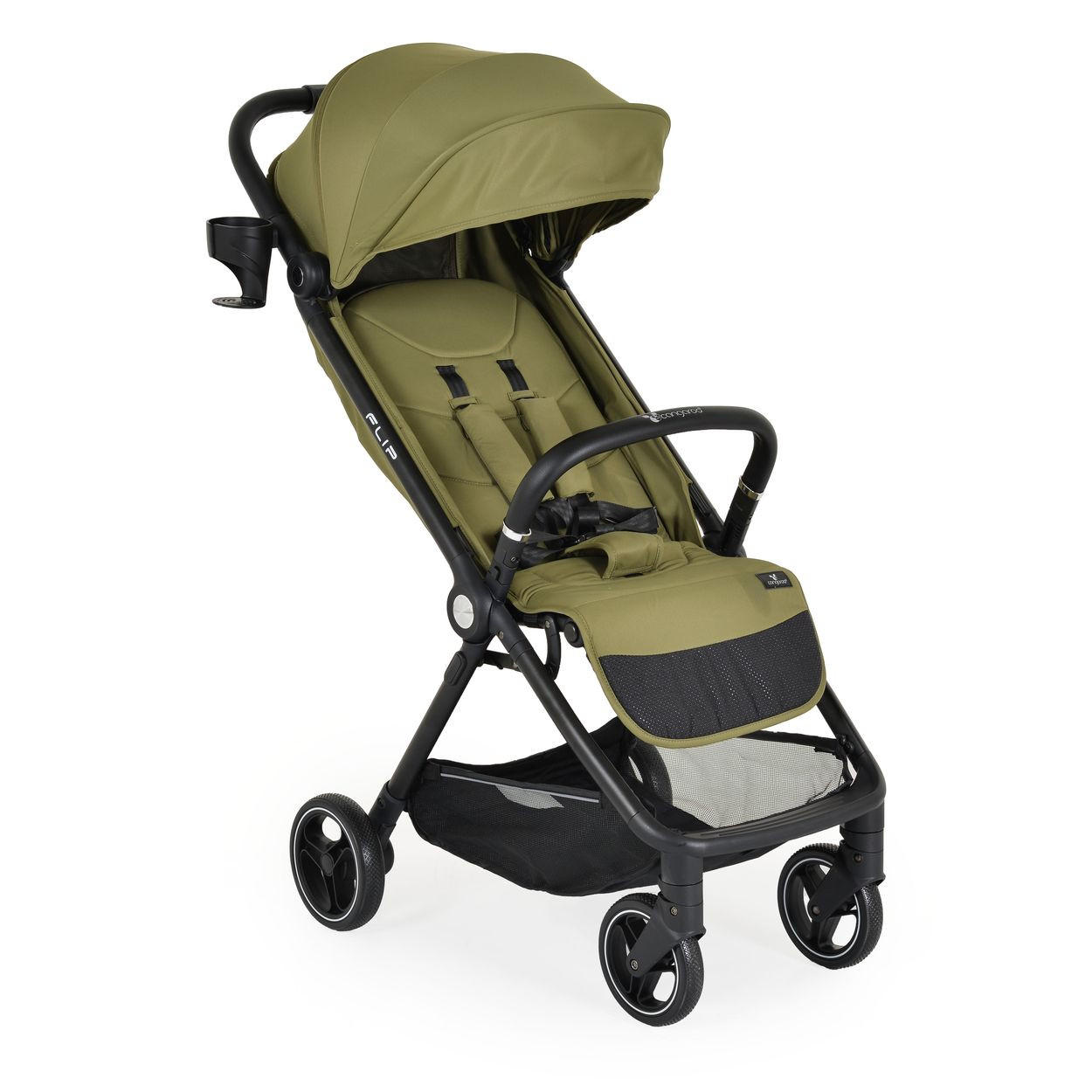 KINDERWAGEN, Sommerbuggy Flip grün klappbar Getränkehalter Korb Stoßdämpfer - Grün, Metall (88/50/106cm) - Cangaroo