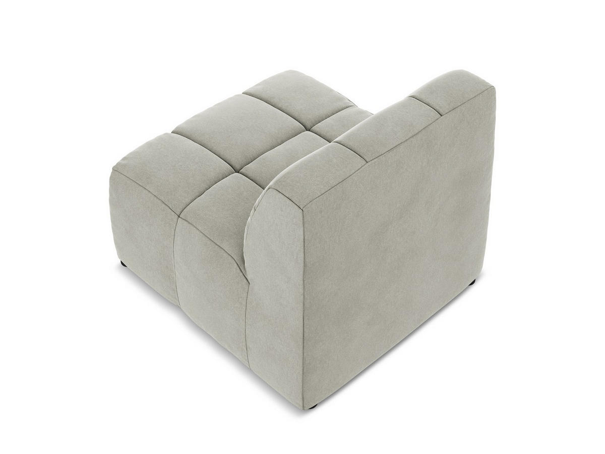 SOFAELEMENT Samt Stoff Grau - Hellgrau/Schwarz, Holzwerkstoff/Kunststoff (75/77/90cm) - Makamii