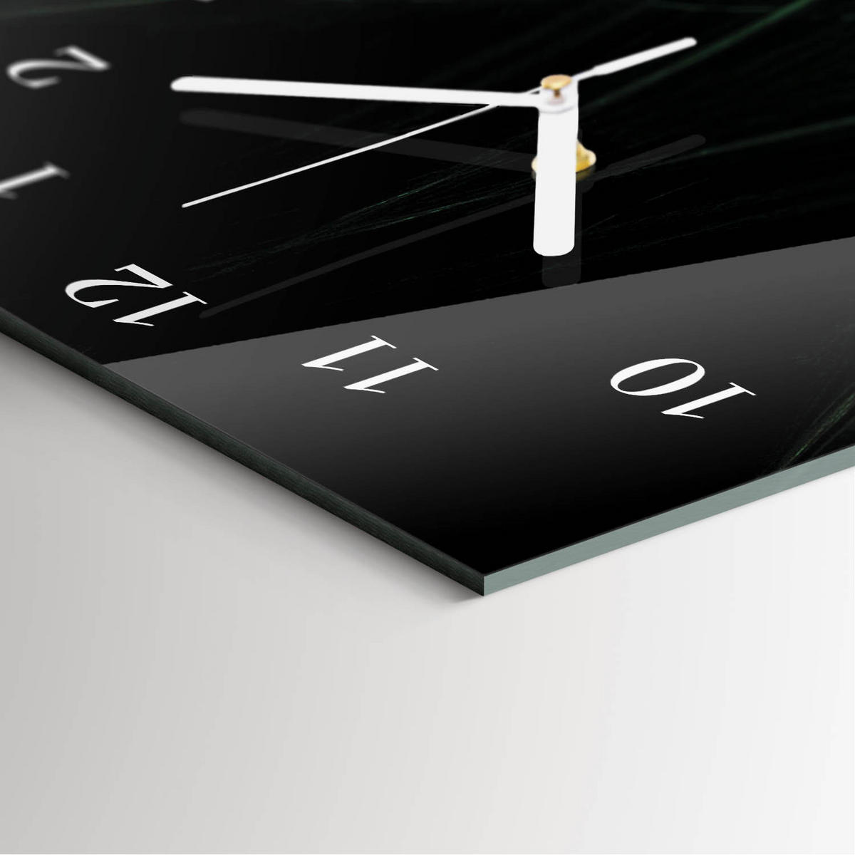WANDUHR 30x60 cm - Abstraktion - Grün, Glas (30/60/0.4cm) - TULUP