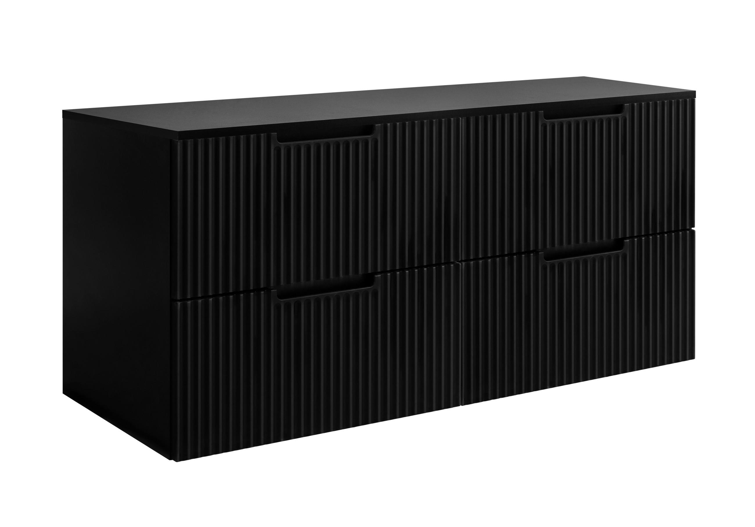 BADEZIMMERSCHRANK : schwarz, 160 (2 x 80) x 58,6 x 46 cm - Schwarz, Holzwerkstoff (160/58.6/46cm) - 3XE LIVING