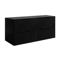 BADEZIMMERSCHRANK : schwarz, 160 (2 x 80) x 58,6 x 46 cm - Schwarz, Holzwerkstoff (160/58.6/46cm) - 3XE LIVING