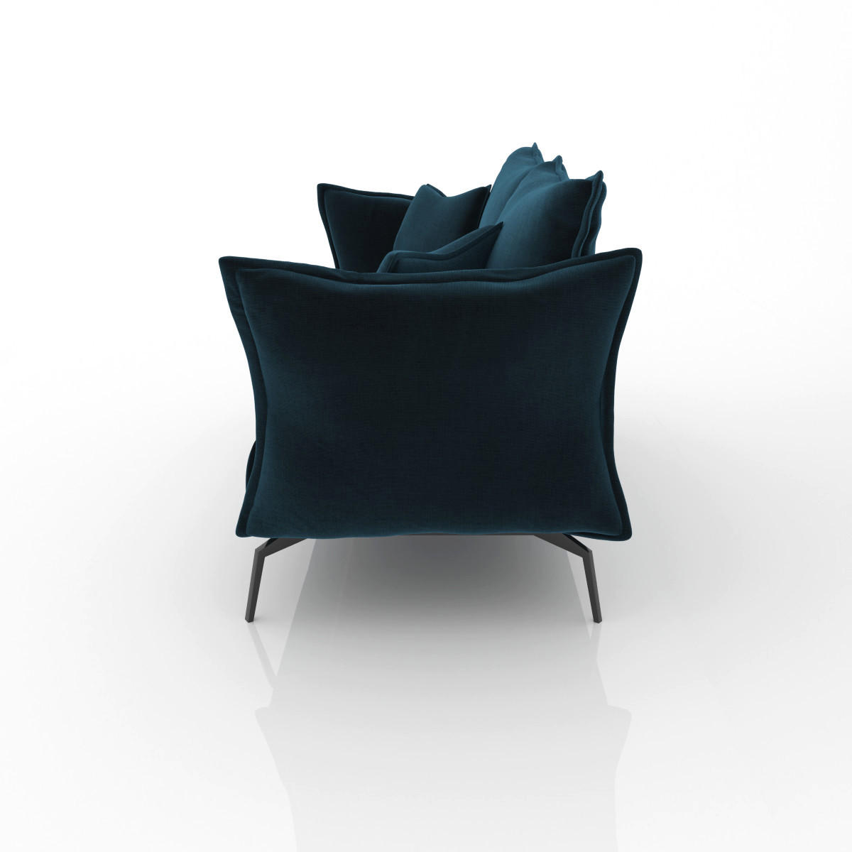 SCHLAFSOFA GERADE Samt Pfauenblau 180cm - Hellblau, Textil (180/90/105cm) - Sia Home