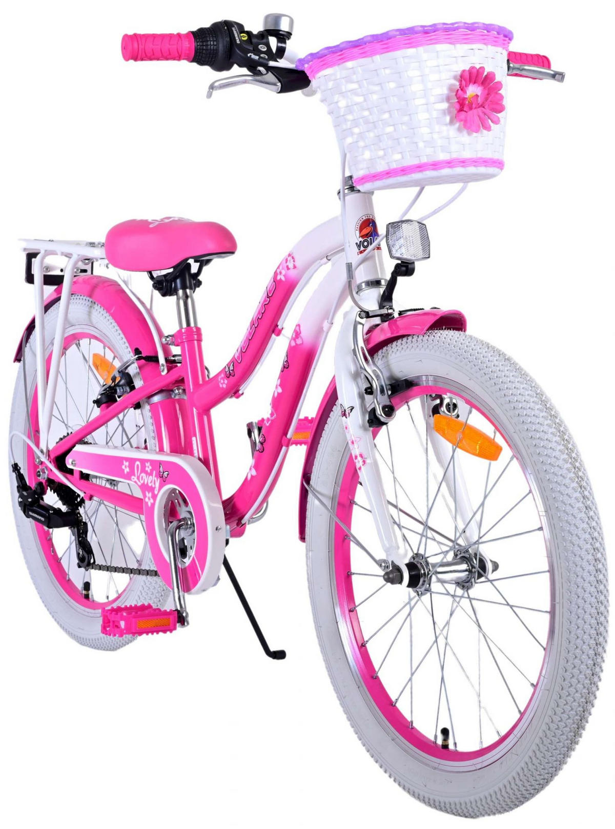 KINDERFAHRRAD Lovely - Mädchen - 20 Zoll - 2 Handbremsen - 7 Gänge - Rosa - Rosa, Metall (82cm) - TPFSports