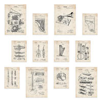 POSTER Set Mit 12 Design-Instrument A3 Rahmenlos - Klar, Papier (29.7/5/42cm) - Nacnic