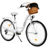 CITY-FAHRRAD Milord mit Weidenkorb, 28 Zoll, Weiß, 7-Gang - Weiß, Metall (46cm) - Milordbikes
