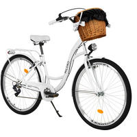 CITY-FAHRRAD Milord mit Weidenkorb, 28 Zoll, Weiß, 7-Gang - Weiß, Metall (46cm) - Milordbikes