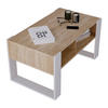 COUCHTISCH KORA 92 - Eichefarben/Weiß, Holz (53.6/92/45cm) - Mat-Haus