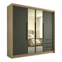 DREHTÜRENSCHRANK VIVO 200 cm Farbe: Sonoma | Graphit | Graphit - Graphitfarben/Braun, Holzwerkstoff/Metall (200/215/59.5cm) - A&J MöbelLand