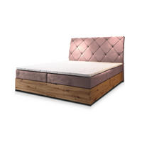POSTEL BOXSPRING VELLANO 180x200 cm, s matrací a úložným prostorem, starorůžová - starorůžová, kompozitní dřevo/textil (180/200cm) - MASSENO