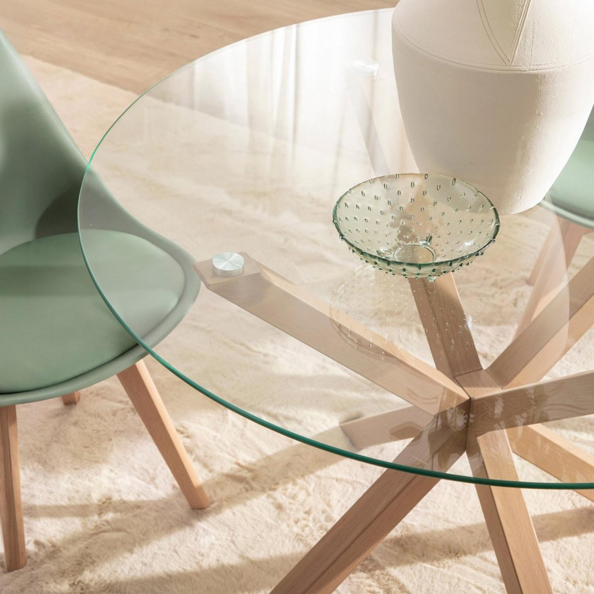 ESSTISCH Aras Durchsichtig 110 cm x 75 cm - Transparent, Glas (110/110/75cm) - Klast Home