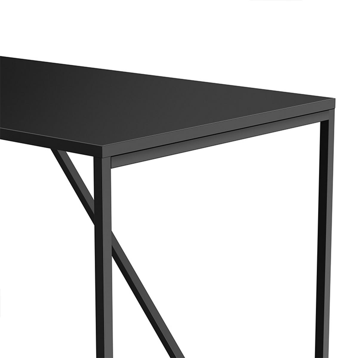 ESSTISCH, Schwarz - Schwarz, Metall (120/80/78cm) - Oviala