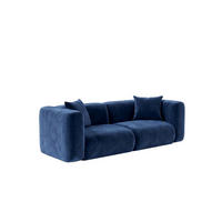 SOFA 2-Sitzer, Velvet-Stoff Bluvel, Tintenblau, GRETA - Blau, Holz (228/70/89cm) - Kaiser Möbel