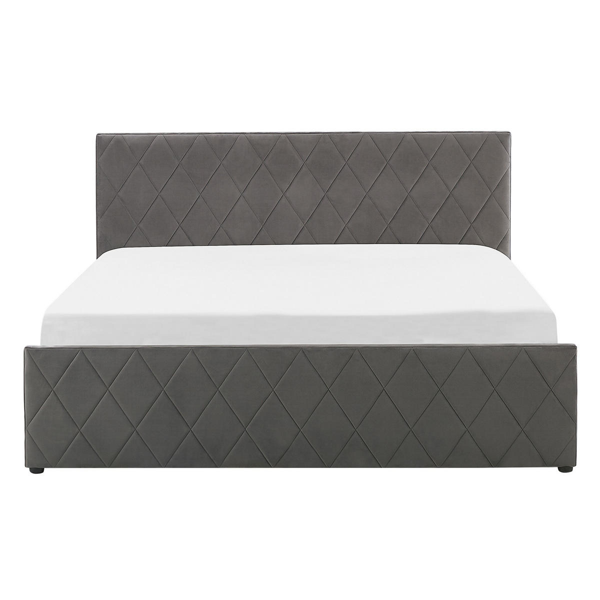 BETT mit Stauraum 140x200 cm Grau Rochefort - Grau, Textil (140/200cm) - Beliani