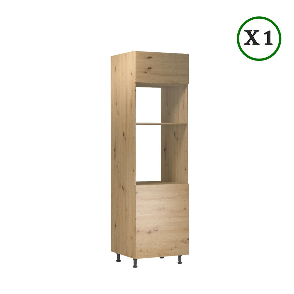 KÜCHENZEILE 360 cm - Langen K72-M360 R in Artisan Eiche - Schwarz/Eiche Artisan, Holz/Metall (360/248/58cm)