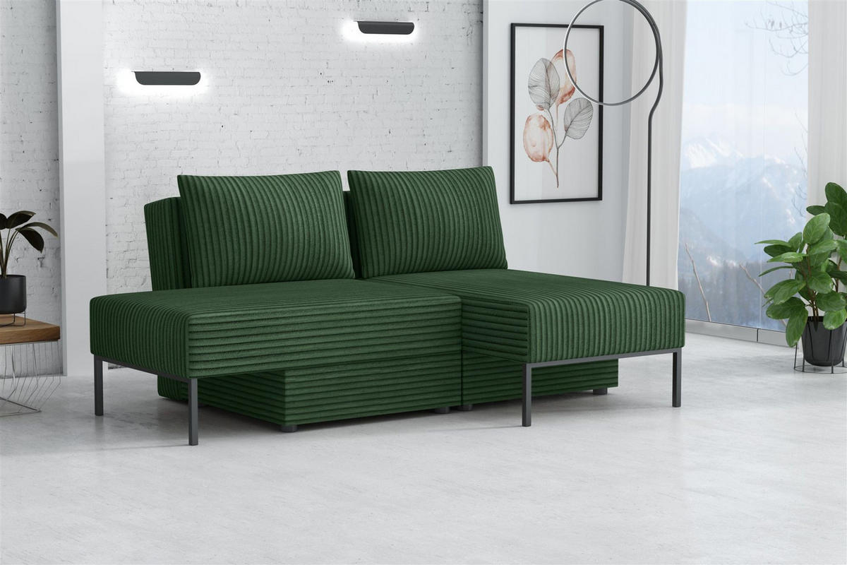 SCHLAFSOFA Gorka - Grün, Holzwerkstoff/Textil (240/87/103cm) - Fun Möbel